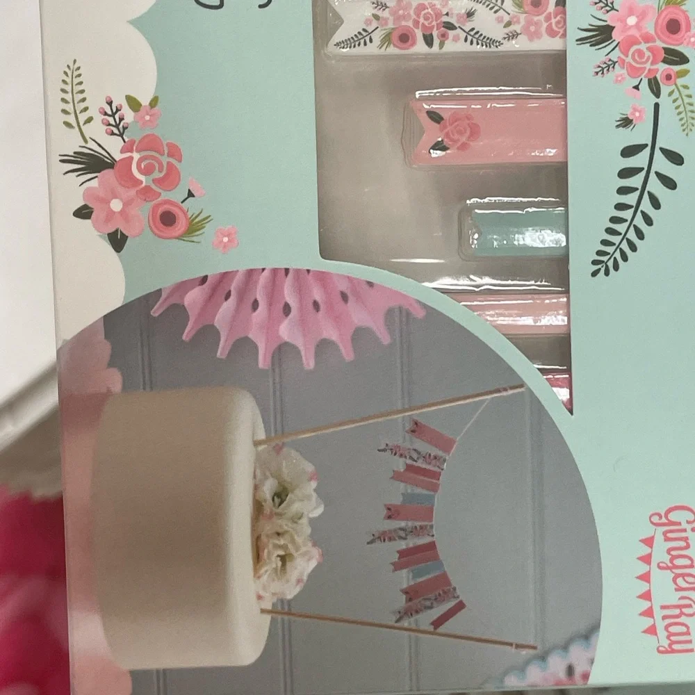 Pink and White Cake Bunting